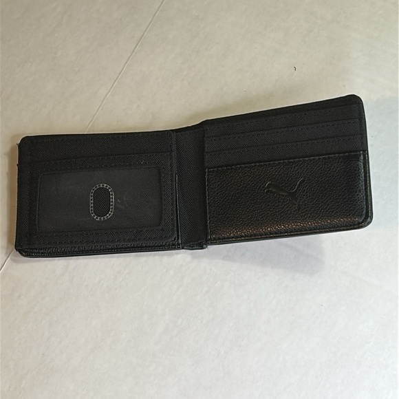 PUMA ORIGINAL BIFOLD BLACK GENUINE LEATHER WALLET LIKE NEW - Picture 4 of 15